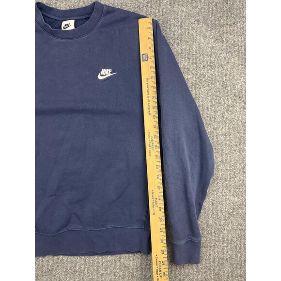 Nike Sweatshirt Mens Small Blue Crewneck Fleece Swoosh Pullover Embroidered - Picture 5 of 7